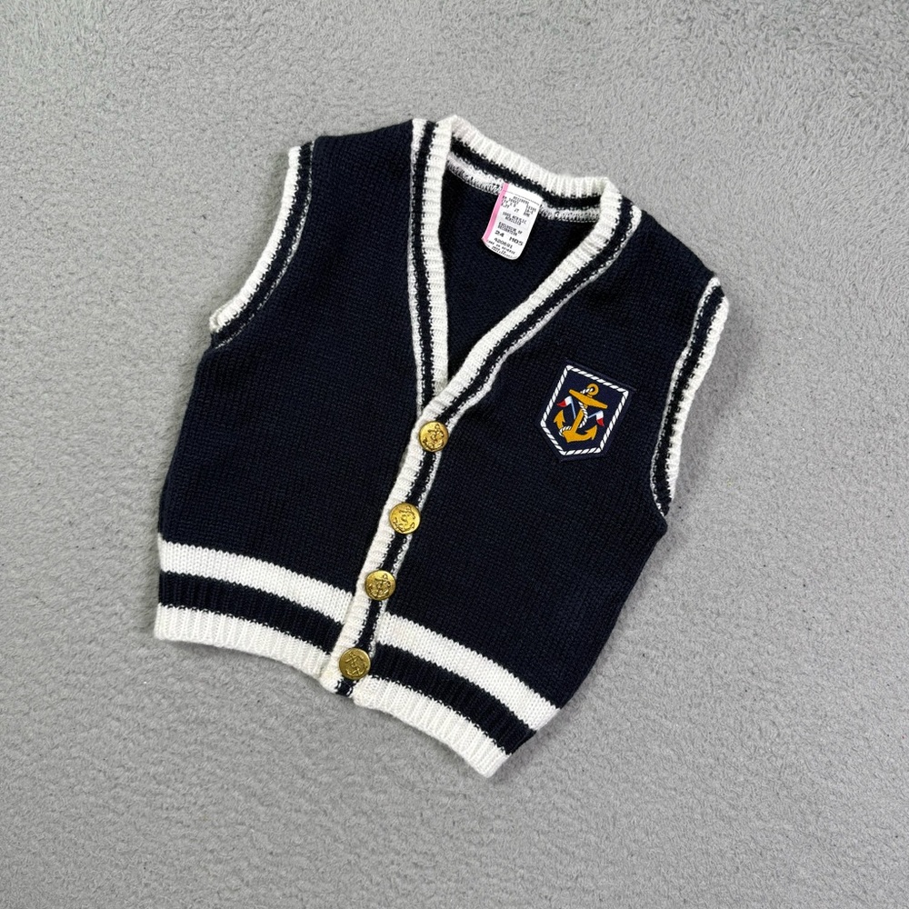 Kids vintage 90s anchor knit sweater vest